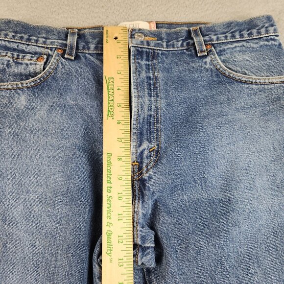 Levi's 517 Jeans Men's 36x30 Distressed Worn Faded Blue Denim Pants Boot Cut - Picture 4 of 9